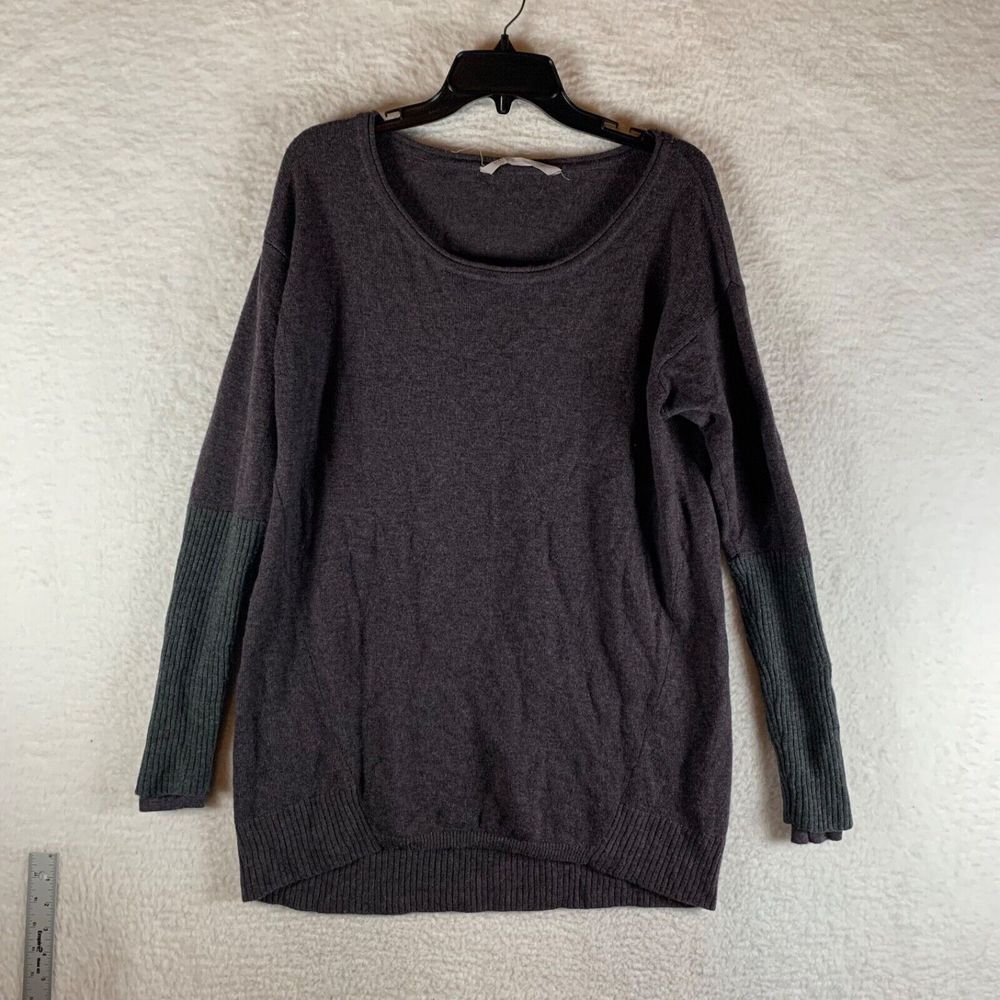 Athleta Women Merino Extra Fine Merino Wool Scoop Neck Purple Sweater Pullover M